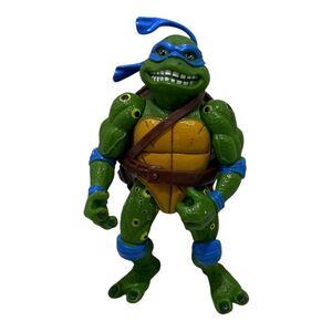TMNT Leonardo 1992 4” Rubber Action Figure Playmates Vintage Movie Toy